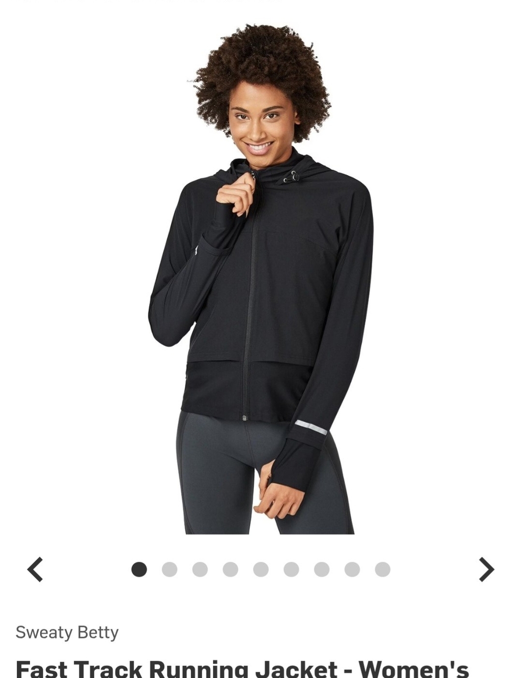 Sweaty Betty Fast Track Running Jacket size XS